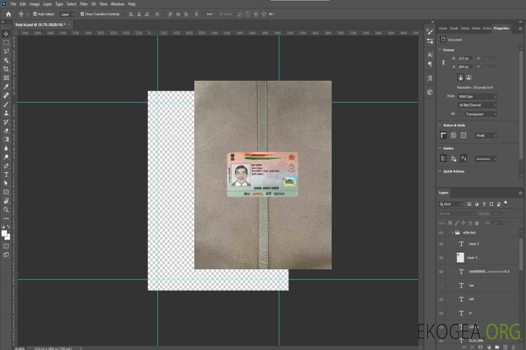 Carte PVC India Aadhaar photolook AVANT template Carte PVC India Aadhaar photolook AVANT template